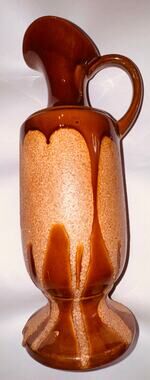 Vintage Royal Haeger USA Brown Drip Glaze Ewer Pitcher Vase MCM Pottery